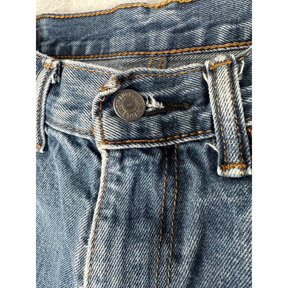 Levi's 505 Jeans Men's 34x29 Blue Cotton Regular Fit Medium Wash Straight Leg - Picture 5 of 16